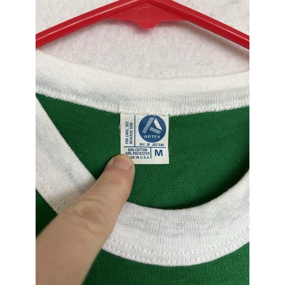 Vintage Boston Celtics 1986 World Champions Artex T-Shirt 50/50 USA Green Sz M - Picture 5 of 7